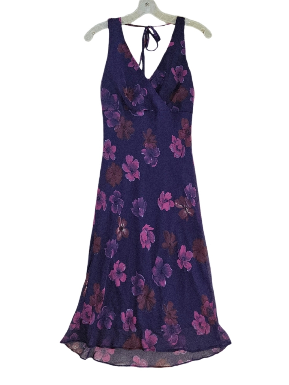 Y2k Fairy Whimsy Dress Midi Womens Babydoll Empire Purple Floral Gilmore Phoebe
